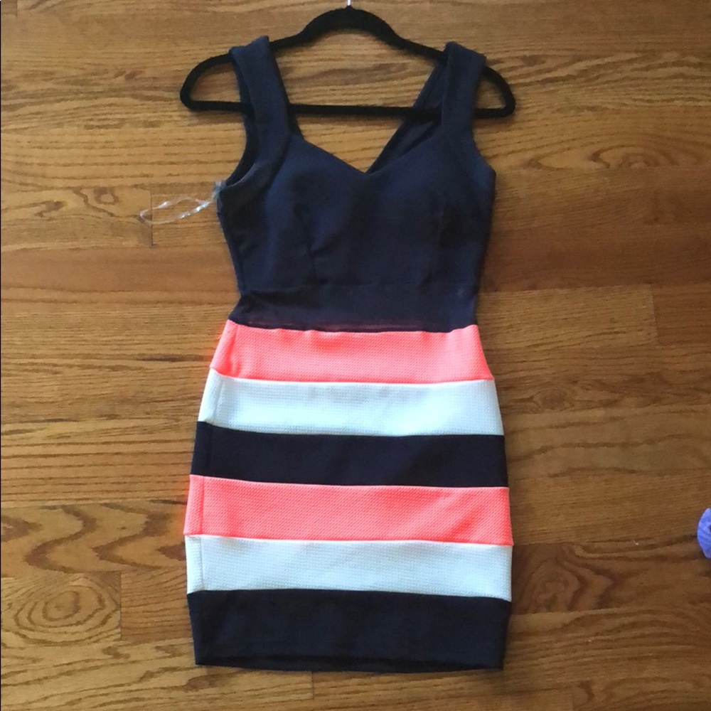 multicolor bodycon dress